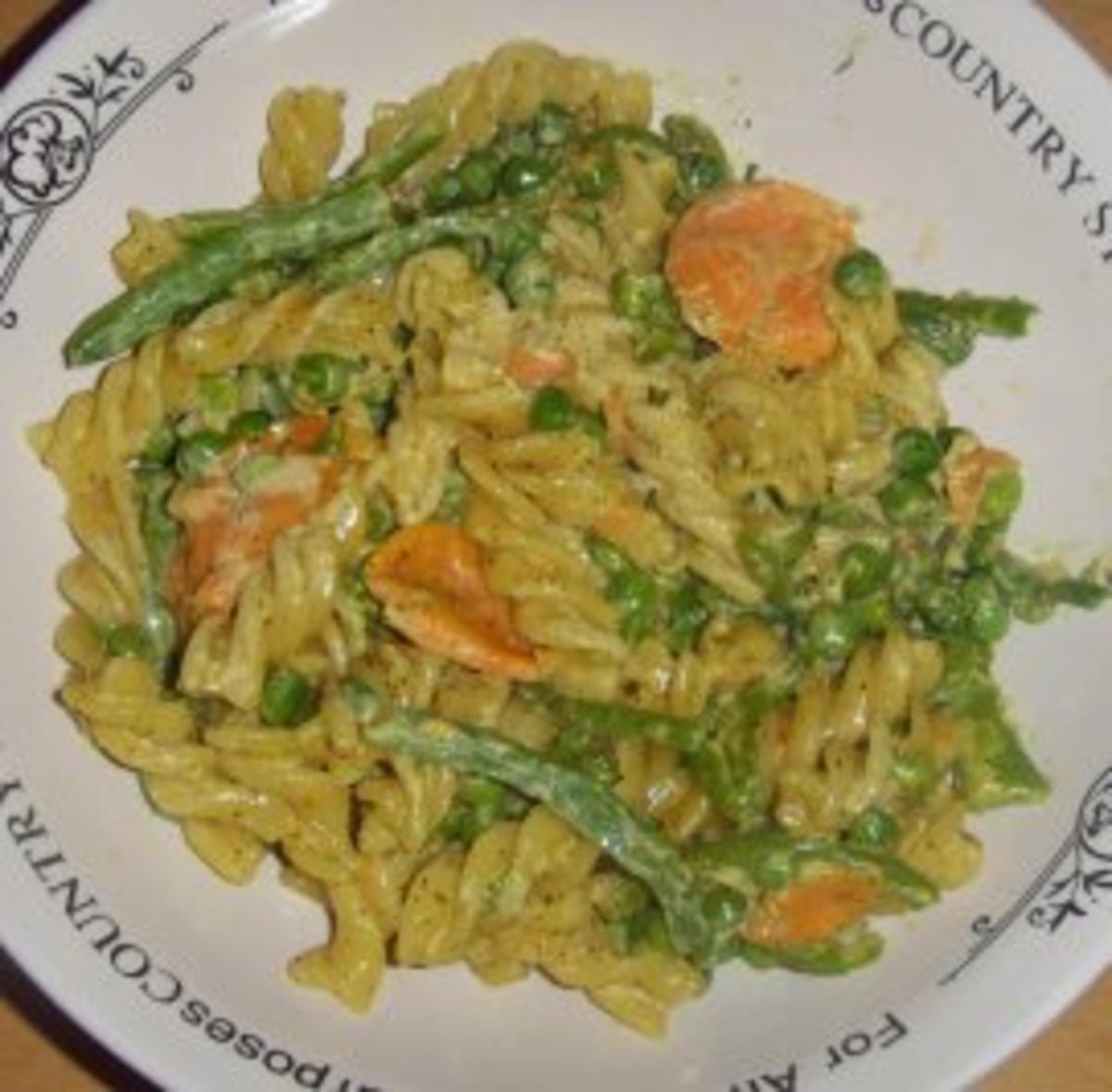 Sahnenudeln mit Gemüse - Rezept mit Bild - kochbar.de