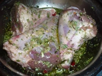 Barbecue - Lammhaxen mit Kartoffelgratin und Speckfisolen - Rezept - Bild Nr. 2