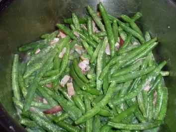 Barbecue - Lammhaxen mit Kartoffelgratin und Speckfisolen - Rezept - Bild Nr. 5