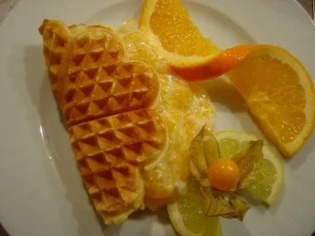 Rezept: Waffeln mit Sahnemandarinchen Bild Nr. 2 Waffeln mit Sahnemandarinchen - Rezept - Bild Nr. 2