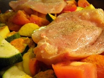 Rezept: Hühnchenfilet im Gemüsebett Bild Nr. 6 Hühnchenfilet im Gemüsebett - Rezept - Bild Nr. 6