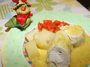 Chinakohlwickerl vom Kaninchen mit Dill-Senf-Sauce - Rezept