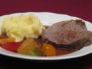 Mariniertes Rinderfilet mit Senffrüchten und Stampfkartoffeln - Rezept