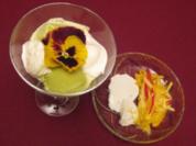 Mango-Chili-Spaghetti mit Zitronengras-Kokos-Kaltschale und Grüntee-Eis - Rezept