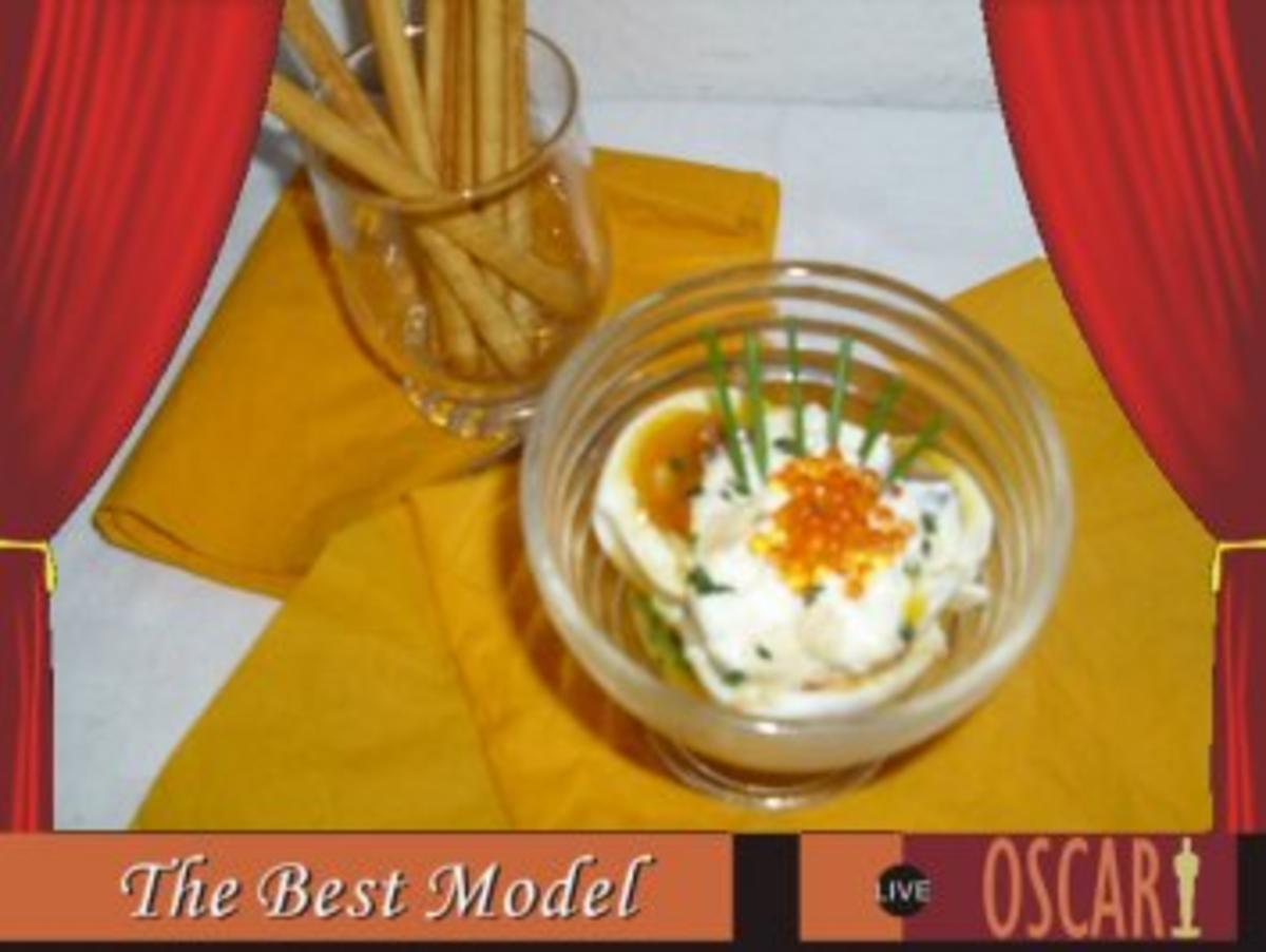 Eier im Glas mit Forellenkaviar - Rezept - kochbar.de