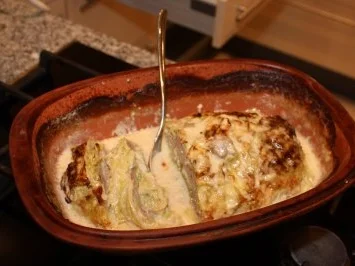 Rezept: Wirsing-Hack-Braten mit Sahne aus dem Römertopf (mit Bildern) Bild Nr. 3 Wirsing-Hack-Braten mit Sahne aus dem Römertopf (mit Bildern) - Rezept - Bild Nr. 3