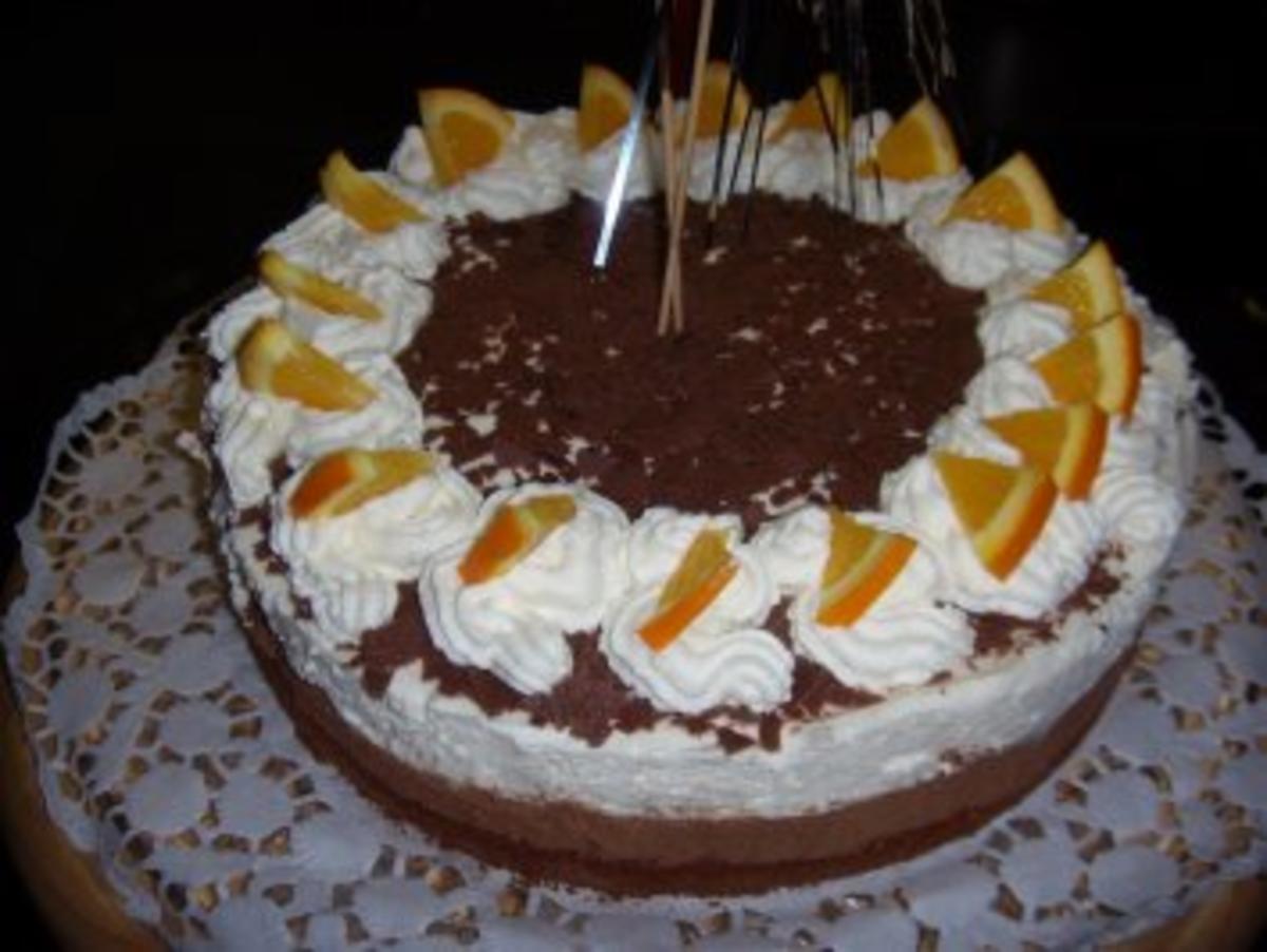 Schoko-/Orangen-Mousse-Torte - Rezept