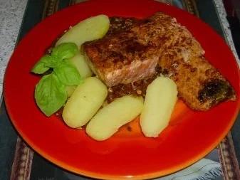 Lachsfilet mit Tomatenpürree und Pinienkernen - Rezept - Bild Nr. 4