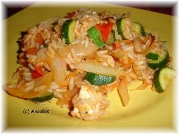 Hauptgericht vegetarisch - Griechische Reispfanne - Rezept