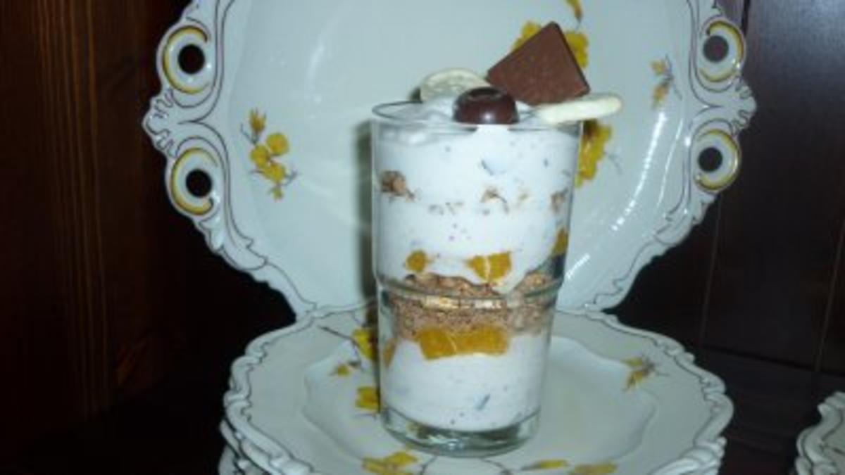 Orangen-Stracciatella-Quark mit Haferflecks - Rezept