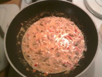 Fusilli in Champignon-Paprika-Rahm - Rezept - Bild Nr. 5