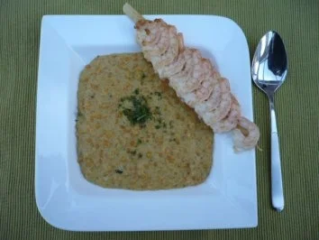 Rezept: Linsencremesuppe mit Curry und Krabben Linsencremesuppe mit Curry und Krabben - Rezept