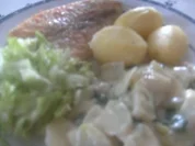 Pangasius-Filet mit Rahmkohlrabi  Salatbeilage - Rezept