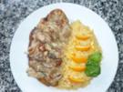 Putenschnitzel an Orangenreis und Pilzgemüse - Rezept