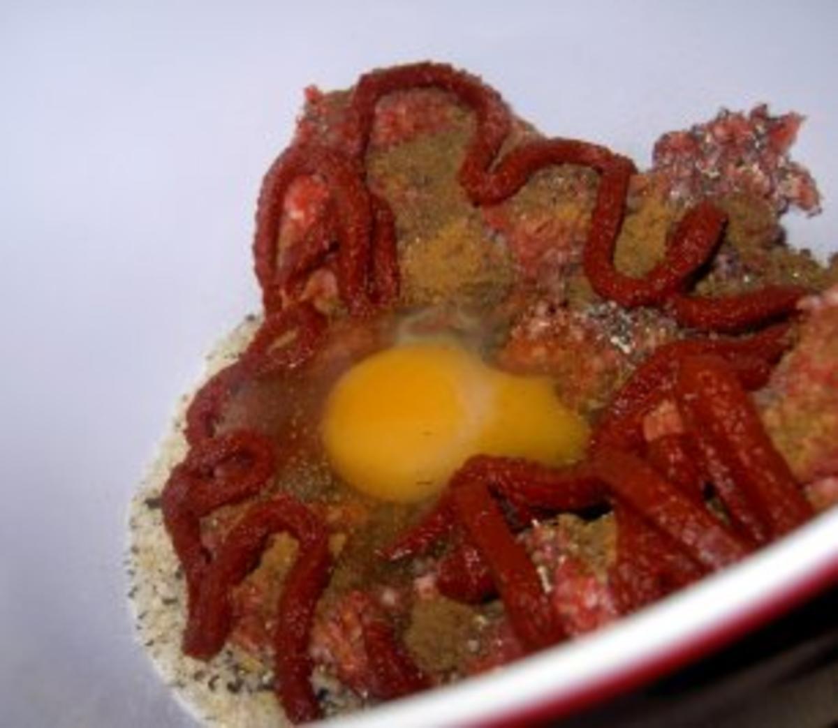 Orientalische Hackbällchen in Tomatensoße mit Mozarella überbacken - Rezept - Bild Nr. 3