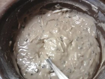 Apfel-Schoko-Muffins auf Vanillesossespiegel - Rezept - Bild Nr. 5