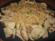 Hirsotto mit Kräutersaitlingen und Lauchzwiebeln - Rezept