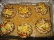 Mit Lachs und Krabben gefüllte Pilze - Rezept