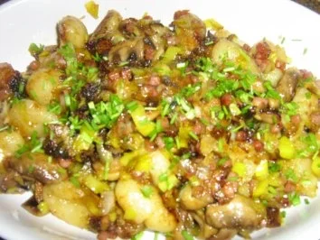 Gnocchi mit Champignion und Lauch gebraten - Rezept - Bild Nr. 4