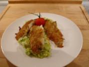 Zanderfilets unter der Kartoffelkruste auf Lauchgemüse in Keta-Kaviar-Schnittlauch-Sauce - Rezept