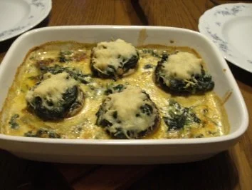 Champignons gefüllt mit Blattspinat - Rezept - Bild Nr. 7