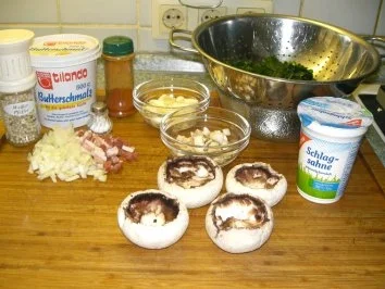 Champignons gefüllt mit Blattspinat - Rezept - Bild Nr. 2
