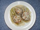 Gefüllte Champignons auf Lauchgemüse - Rezept