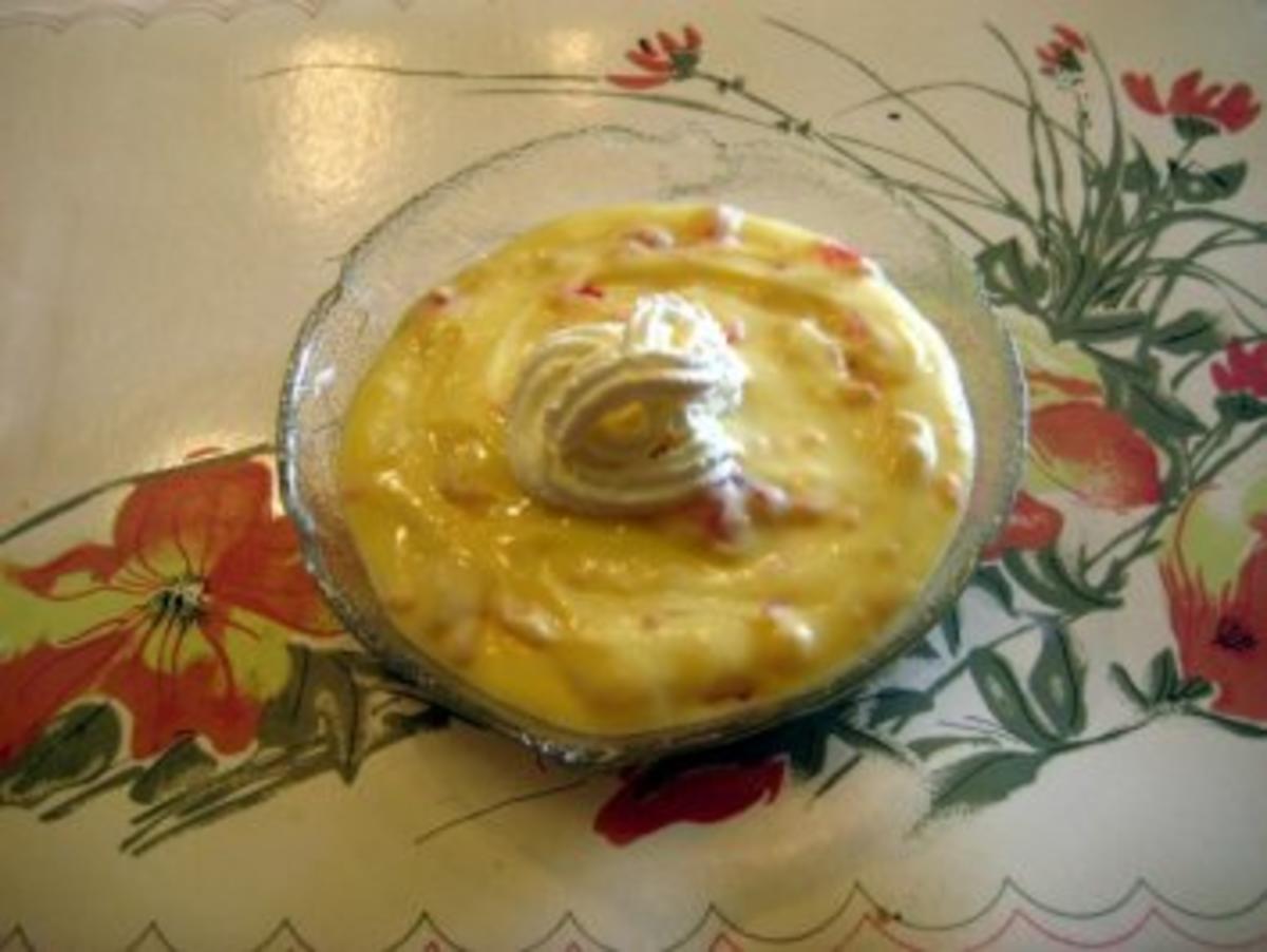 Vanillecreme Pudding mit Himbeer Götterspeise - Rezept