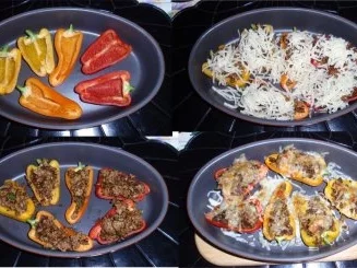 Gefüllte Mini-Paprika auf Weintrauben-Blattsalat - Rezept - Bild Nr. 4