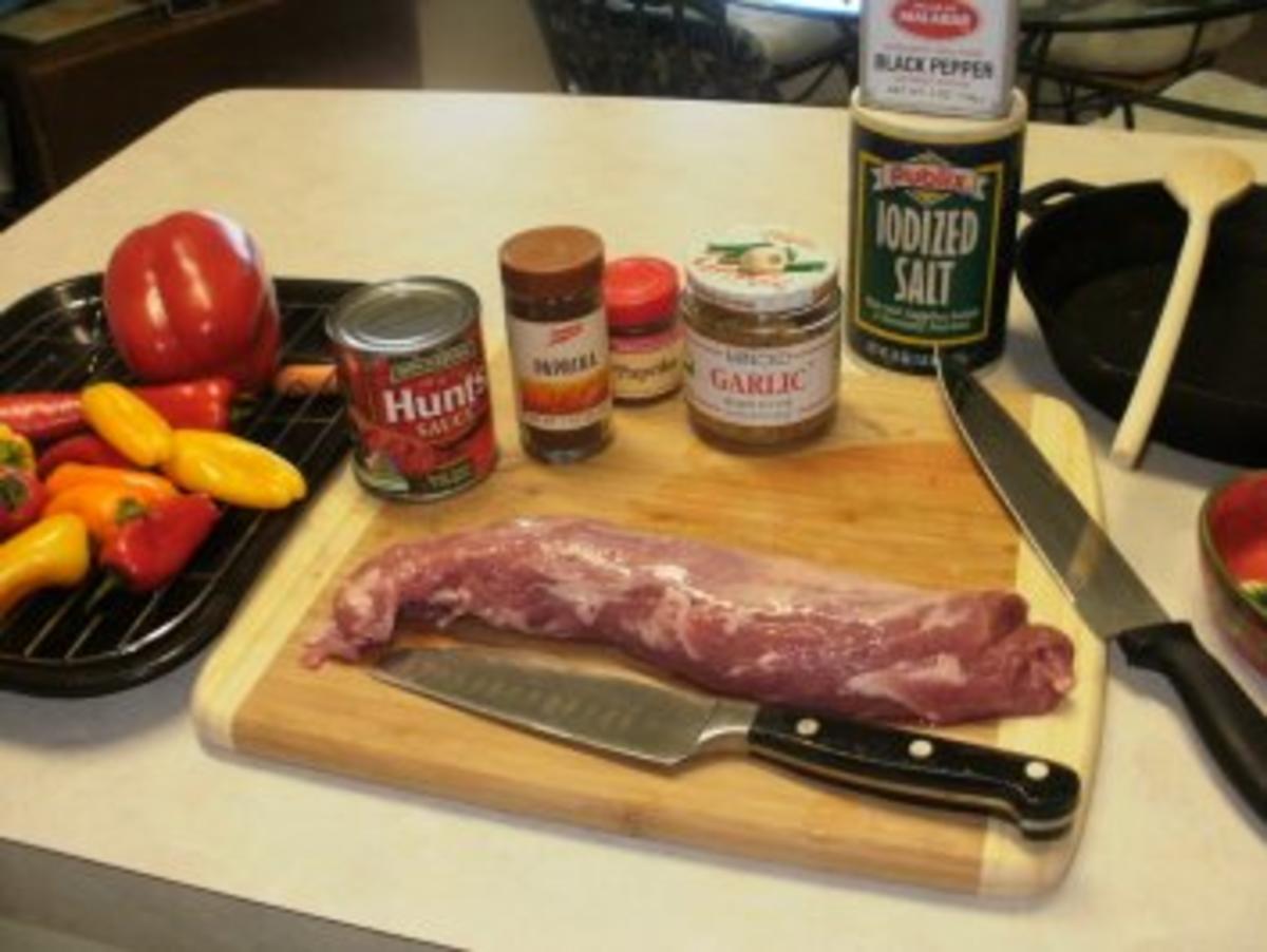 Paprika Schweinefleisch  -Es sieht wie Goulash aus,  mit verschiedenen Paperikaschoten- Schnell in 30 Minuten - Rezept - Bild Nr. 2