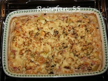 Rezept: Champignon-Lauch-Schinken-Auflauf Champignon-Lauch-Schinken-Auflauf - Rezept