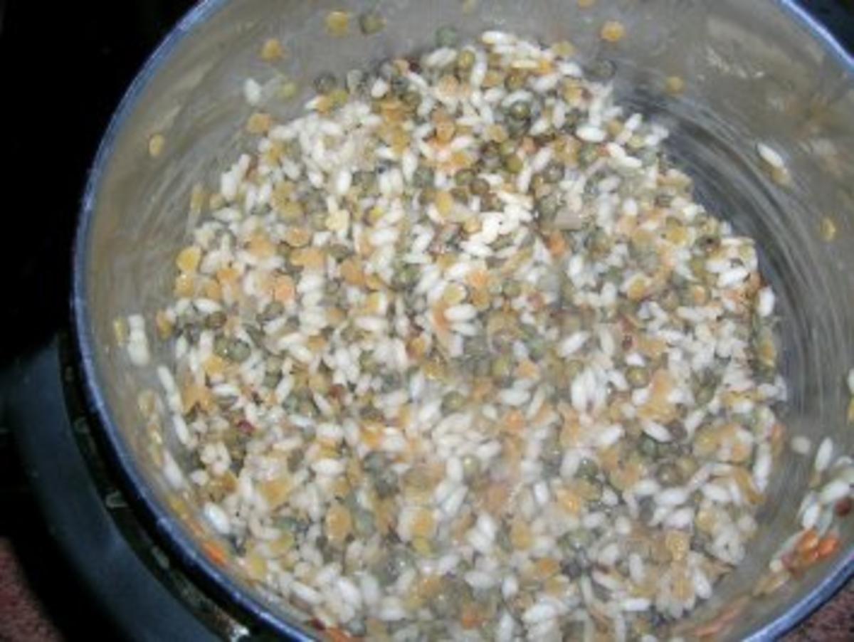 Buntes Linsen-Reis-Kartoffel-Rösti - leckere Beilage - (ich hatte es mal zu meiner gefüllten Wachtel - aber für eine Freundin wieder "rausgekramt" - Rezept