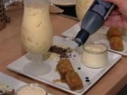Weiße Mousse au Chocolat mit Kokos, Mango Lassi und Baklava (Dirk Moritz) - Rezept