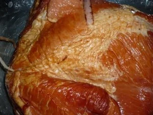 Geräucherte Bierrippe mit Orangenhonigkruste und dicken Bohnen an Salzkartoffeln - Rezept - Bild Nr. 5