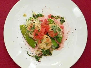 Rezept: Jakobsmuscheln auf Kaiserschoten mit Pancetta-Creamcheese-Füllung Jakobsmuscheln auf Kaiserschoten mit Pancetta-Creamcheese-Füllung - Rezept