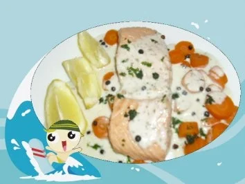 Rezept: Lachsfilet in Kräuter-Wein-Sauce Lachsfilet in Kräuter-Wein-Sauce - Rezept