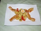 Rezept: Zanderfischstäbchen auf warmem Kartoffelsalat Zanderfischstäbchen auf warmem Kartoffelsalat - Rezept