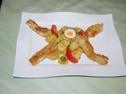 Zanderfischstäbchen auf warmem Kartoffelsalat - Rezept