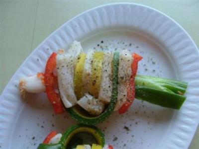 Tintenfisch-Zucchini-Paprika-Spieß - Rezept