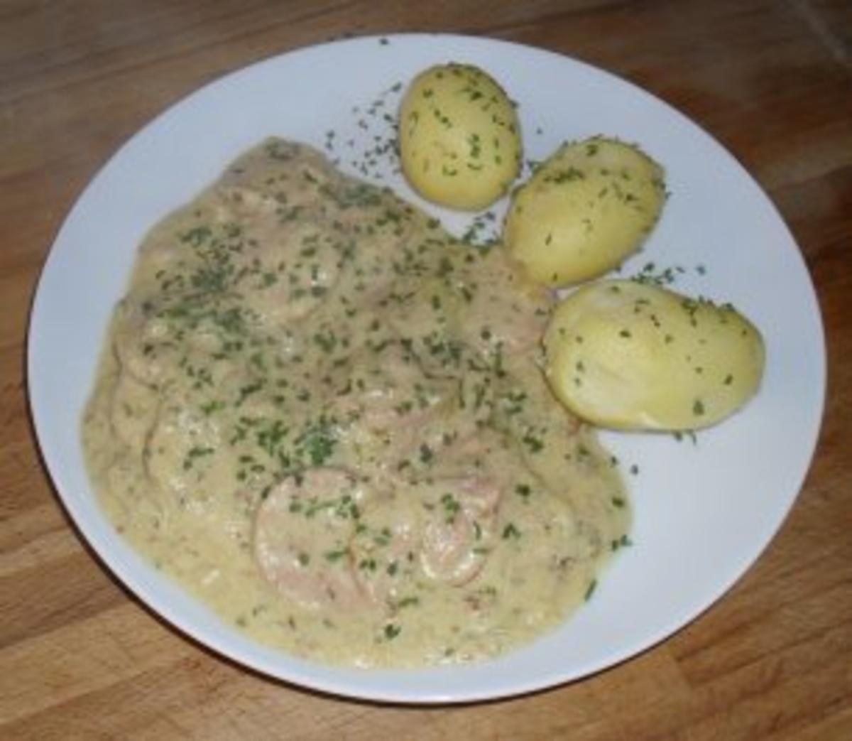 Wurstpfanne mit Senf - Rahm - Rezept