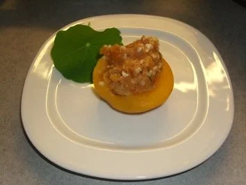 Rezept: Dessert: Gefüllte Pfirsiche Dessert: Gefüllte Pfirsiche - Rezept