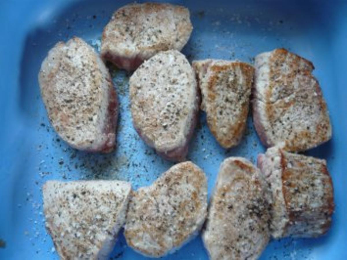 Schweinefilet mit Champignons überbacken - Rezept - Bild Nr. 3