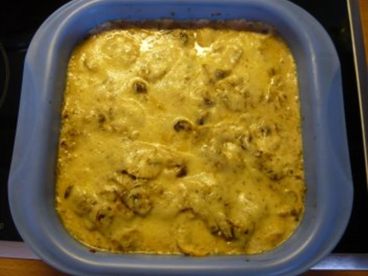 Schweinefilet mit Champignons überbacken - einfach - 197 kcal/100g