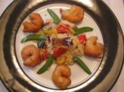 Gebackene Garnelen & Wok Mix mit Basmatireis - Rezept