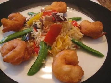 Rezept: Gebackene Garnelen & Wok Mix mit Basmatireis Bild Nr. 9 Gebackene Garnelen & Wok Mix mit Basmatireis - Rezept - Bild Nr. 9