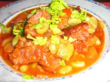 Kasslertopf mit Bohnen und Gemüse - Rezept