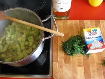 Dill-Gurkengemüse  mit  ( Sesam-Fischfilet .....Wallerfilet =Welsfilet   im KB) - Rezept - Bild Nr. 3