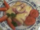 Schinkenröllchen mit Mozarella-Füllung   und Käsehülle - Rezept