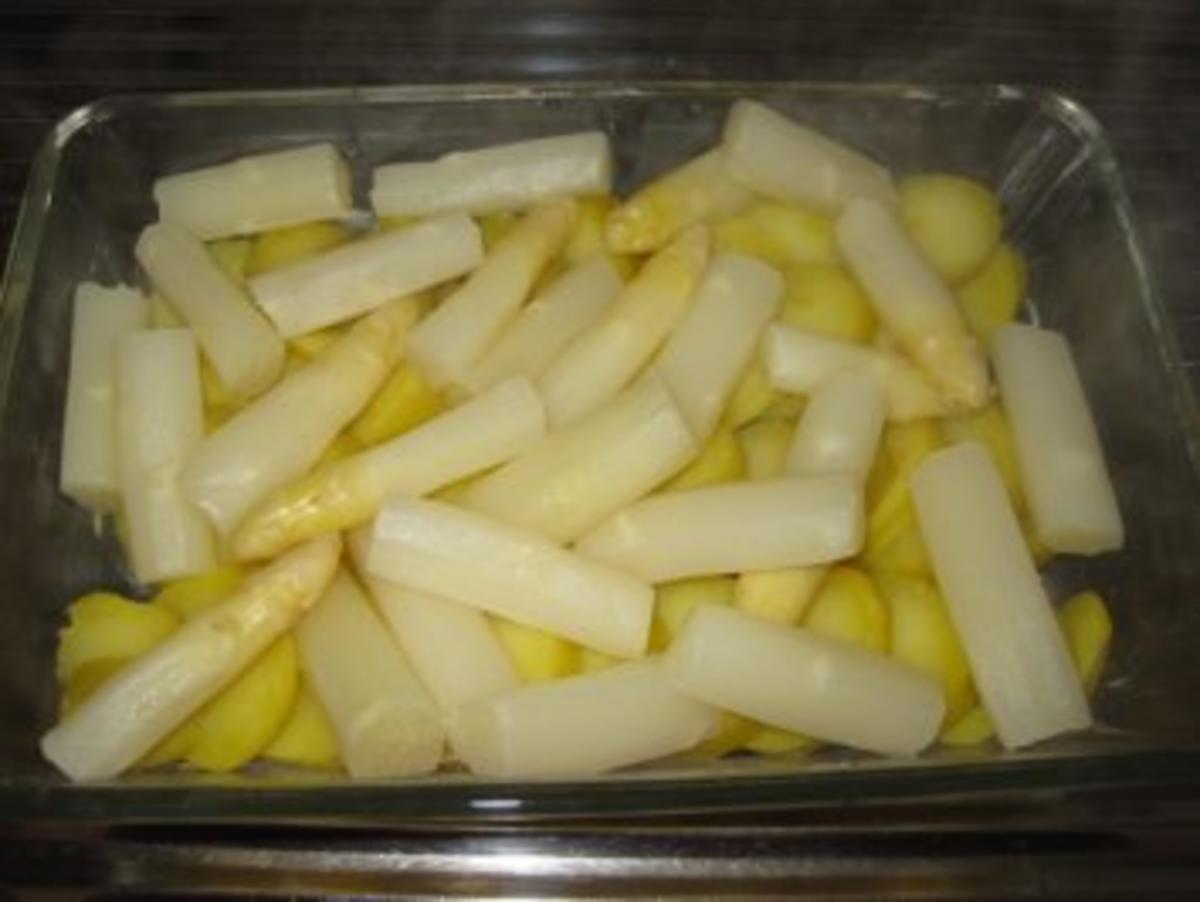 Kartoffel-Spargel-Gratin und Kotelett - Rezept - Bild Nr. 8