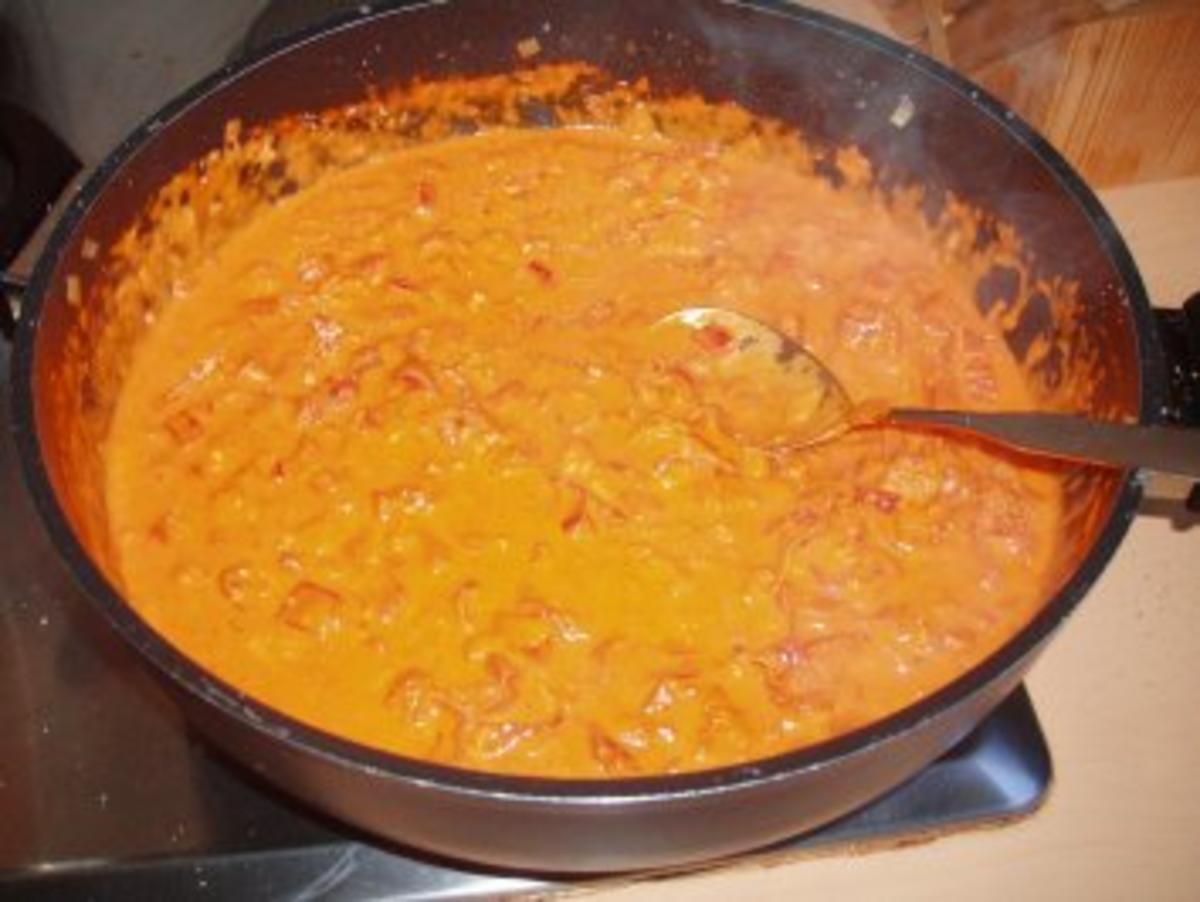 Spaghetti in Paprika-Carbonara-Sauce - Rezept - Bild Nr. 3
